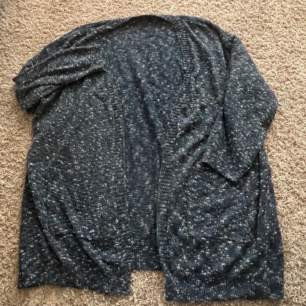 Bloomchic Speckled‎ Knit Open Front Cardigan Sweater Pockets Women's Size 22/24